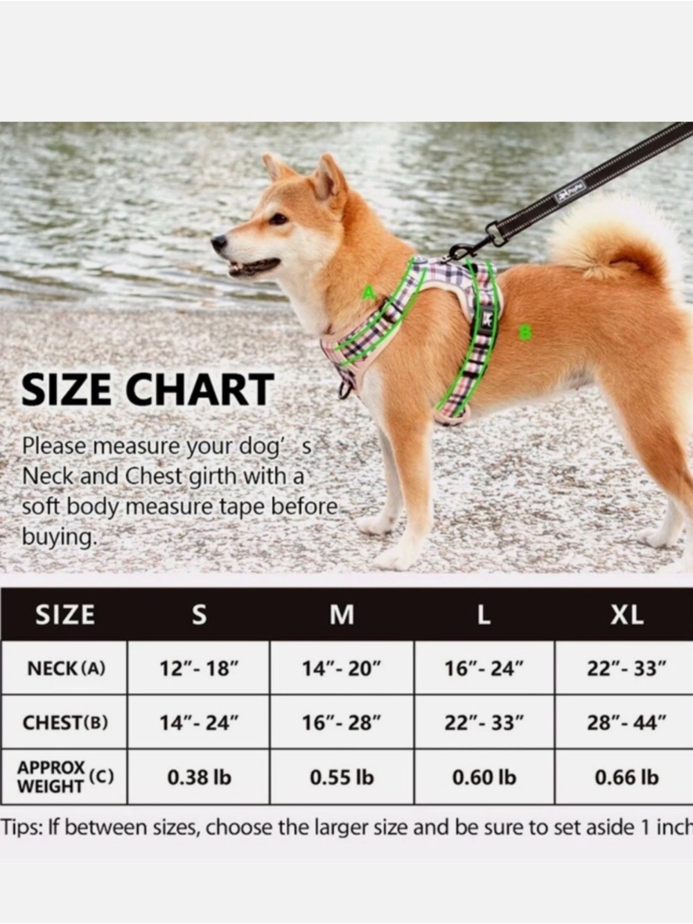 No Pull Dog Harness Medium Polypet Beige/Pink XL - Picture 3 of 11